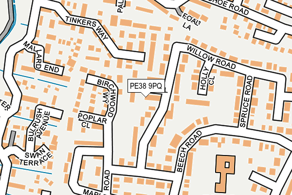 PE38 9PQ map - OS OpenMap – Local (Ordnance Survey)