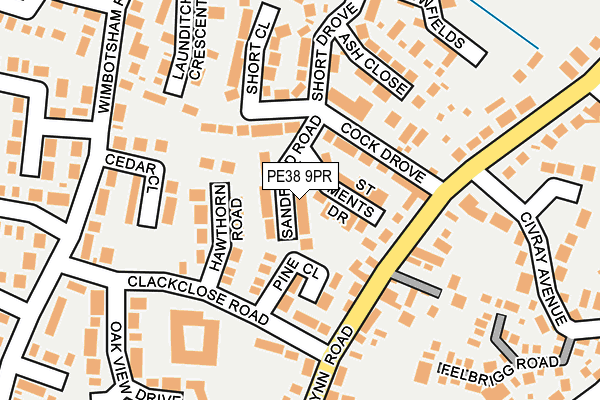 PE38 9PR map - OS OpenMap – Local (Ordnance Survey)