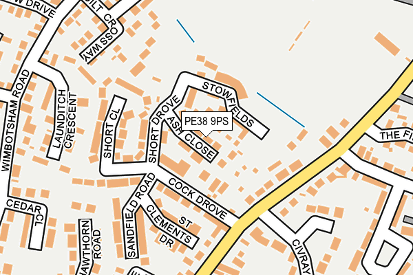 PE38 9PS map - OS OpenMap – Local (Ordnance Survey)
