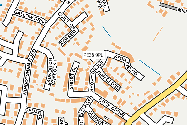 PE38 9PU map - OS OpenMap – Local (Ordnance Survey)