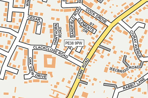 PE38 9PW map - OS OpenMap – Local (Ordnance Survey)