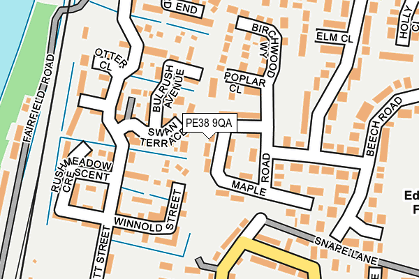 PE38 9QA map - OS OpenMap – Local (Ordnance Survey)