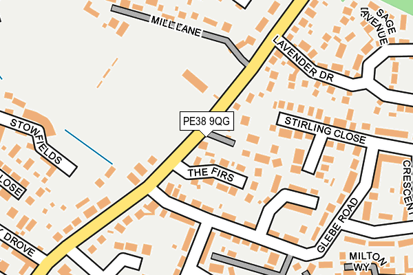 PE38 9QG map - OS OpenMap – Local (Ordnance Survey)