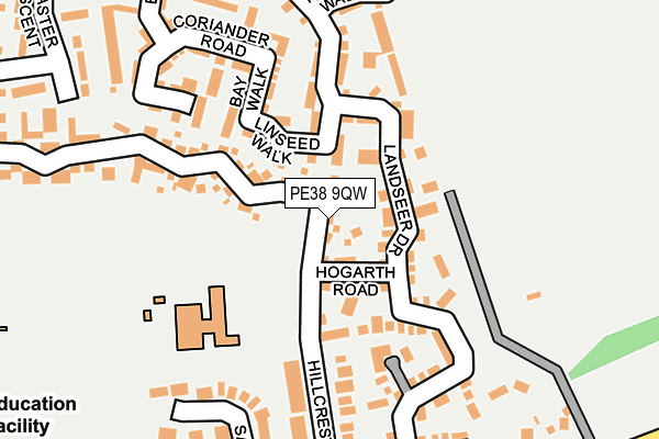 PE38 9QW map - OS OpenMap – Local (Ordnance Survey)