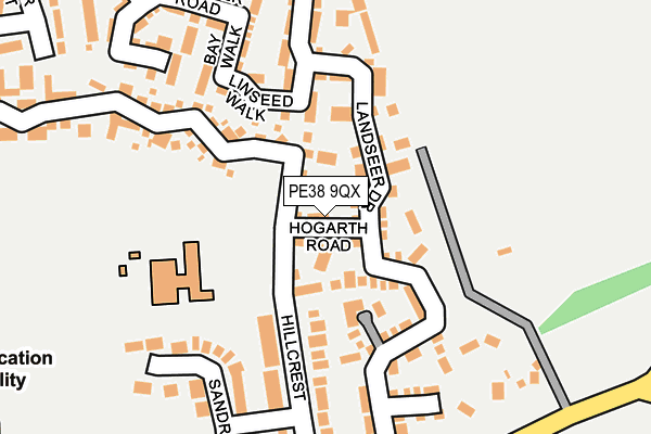 PE38 9QX map - OS OpenMap – Local (Ordnance Survey)