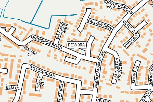 PE38 9RA map - OS OpenMap – Local (Ordnance Survey)