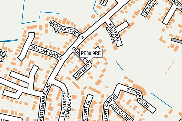 PE38 9RE map - OS OpenMap – Local (Ordnance Survey)