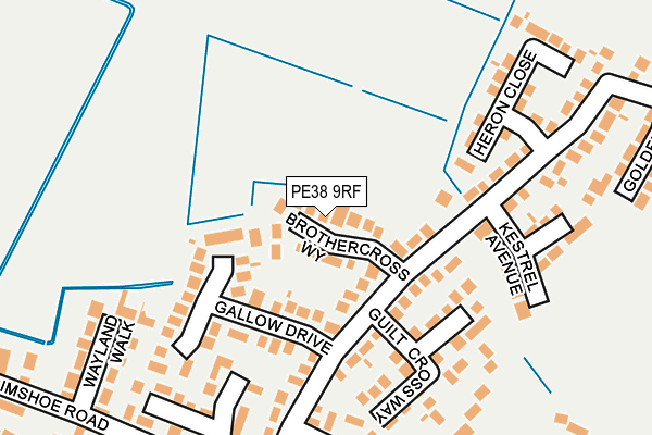 PE38 9RF map - OS OpenMap – Local (Ordnance Survey)