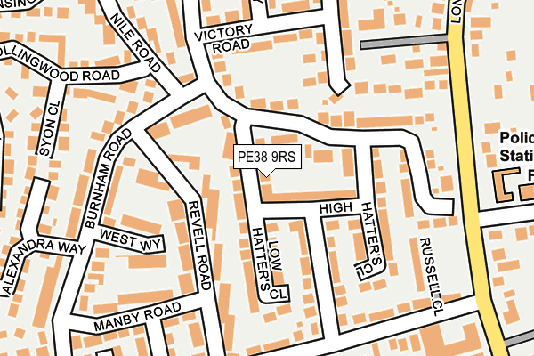 PE38 9RS map - OS OpenMap – Local (Ordnance Survey)