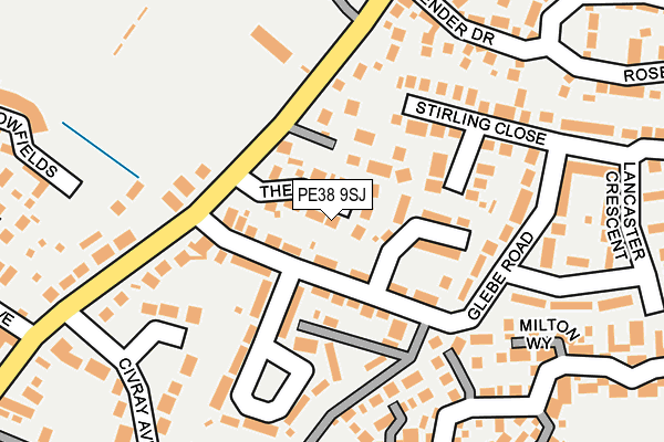 PE38 9SJ map - OS OpenMap – Local (Ordnance Survey)
