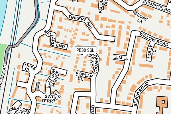 PE38 9SL map - OS OpenMap – Local (Ordnance Survey)