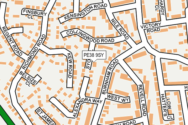 PE38 9SY map - OS OpenMap – Local (Ordnance Survey)