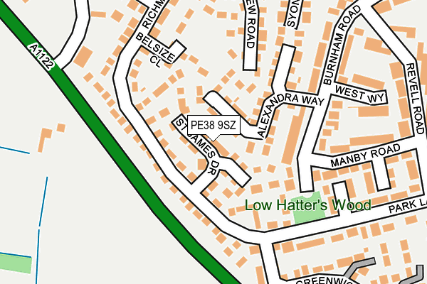 PE38 9SZ map - OS OpenMap – Local (Ordnance Survey)