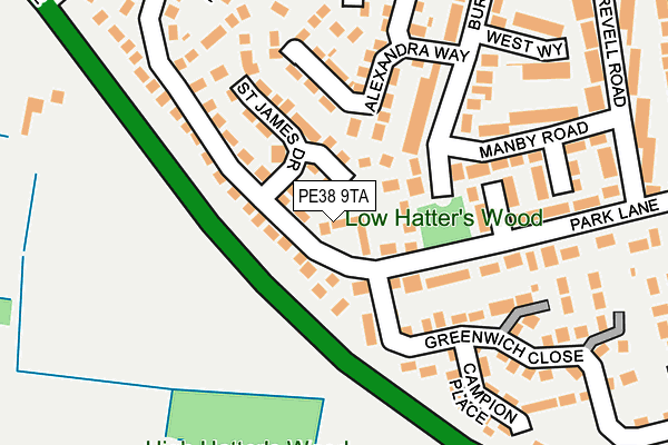 PE38 9TA map - OS OpenMap – Local (Ordnance Survey)