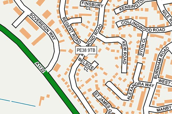 PE38 9TB map - OS OpenMap – Local (Ordnance Survey)