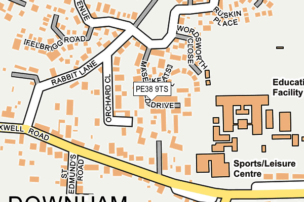 PE38 9TS map - OS OpenMap – Local (Ordnance Survey)