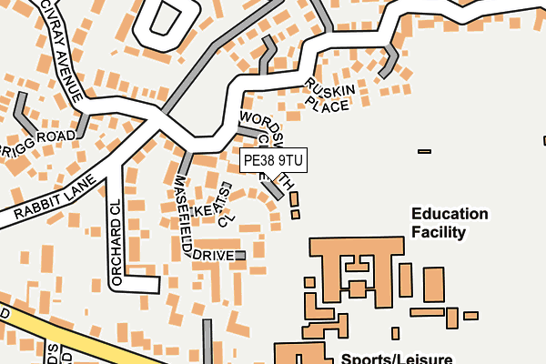 PE38 9TU map - OS OpenMap – Local (Ordnance Survey)