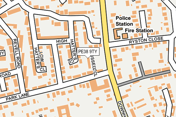 PE38 9TY map - OS OpenMap – Local (Ordnance Survey)