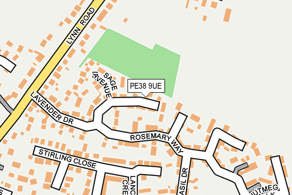 PE38 9UE map - OS OpenMap – Local (Ordnance Survey)