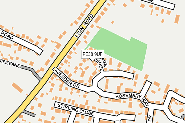 PE38 9UF map - OS OpenMap – Local (Ordnance Survey)
