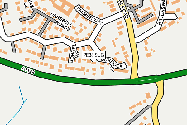 PE38 9UG map - OS OpenMap – Local (Ordnance Survey)