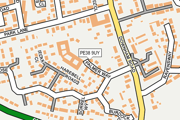 PE38 9UY map - OS OpenMap – Local (Ordnance Survey)