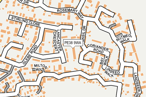 PE38 9WA map - OS OpenMap – Local (Ordnance Survey)