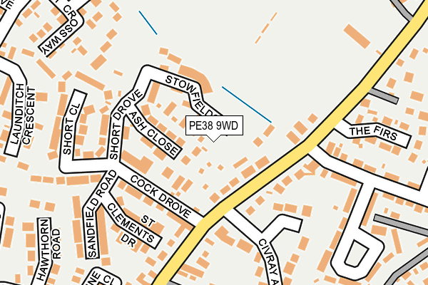 PE38 9WD map - OS OpenMap – Local (Ordnance Survey)