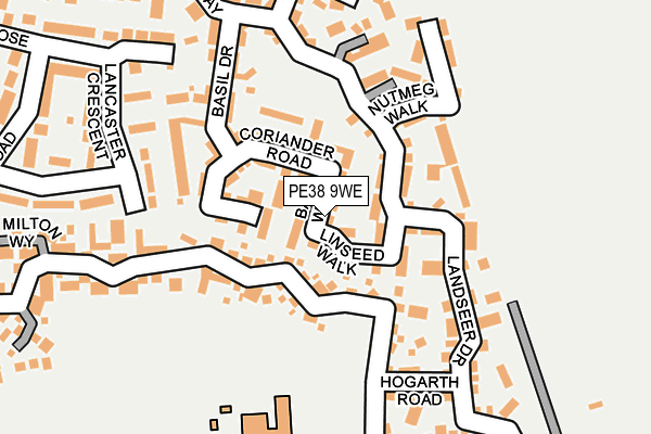PE38 9WE map - OS OpenMap – Local (Ordnance Survey)