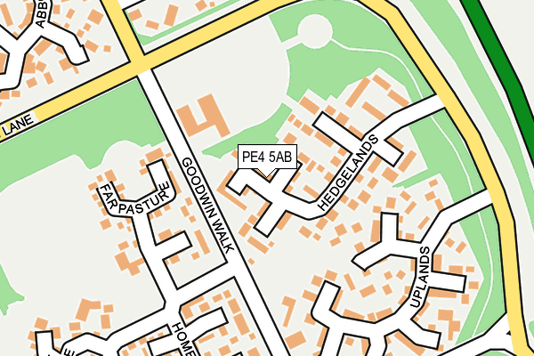 PE4 5AB map - OS OpenMap – Local (Ordnance Survey)