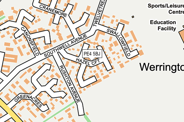 PE4 5BJ map - OS OpenMap – Local (Ordnance Survey)