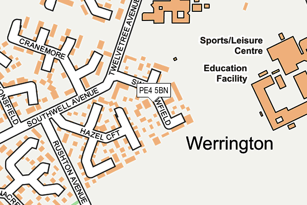 PE4 5BN map - OS OpenMap – Local (Ordnance Survey)