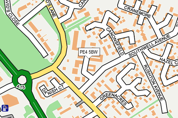 PE4 5BW map - OS OpenMap – Local (Ordnance Survey)