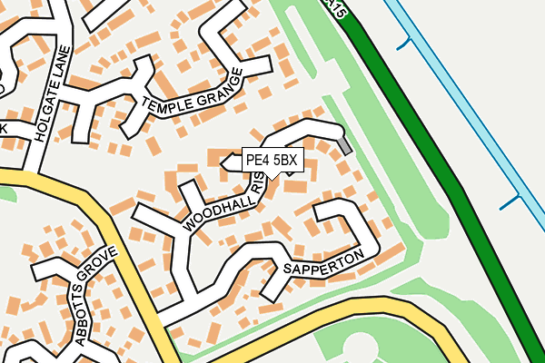 PE4 5BX map - OS OpenMap – Local (Ordnance Survey)