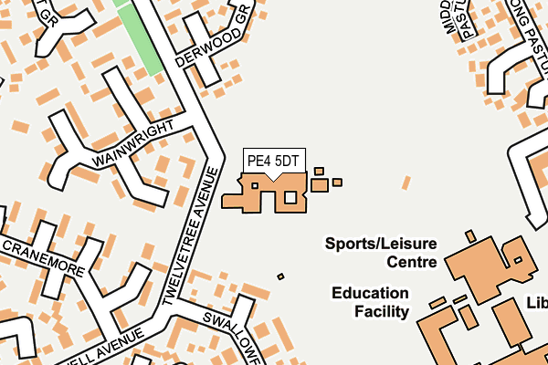 PE4 5DT map - OS OpenMap – Local (Ordnance Survey)