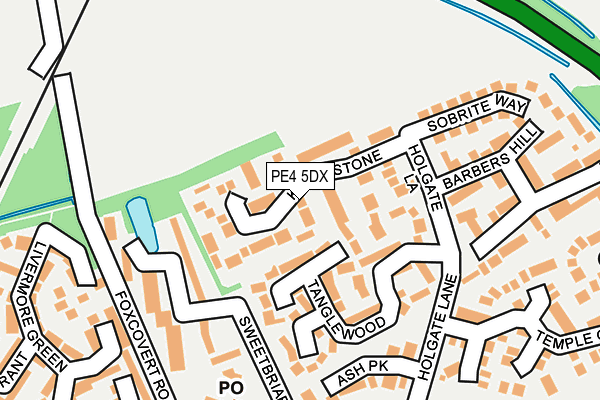 PE4 5DX map - OS OpenMap – Local (Ordnance Survey)