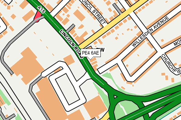 PE4 6AE map - OS OpenMap – Local (Ordnance Survey)