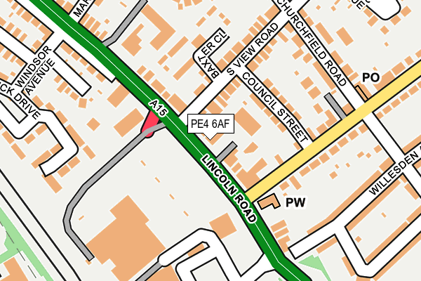 PE4 6AF map - OS OpenMap – Local (Ordnance Survey)