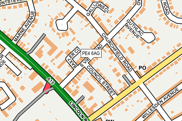 PE4 6AG map - OS OpenMap – Local (Ordnance Survey)