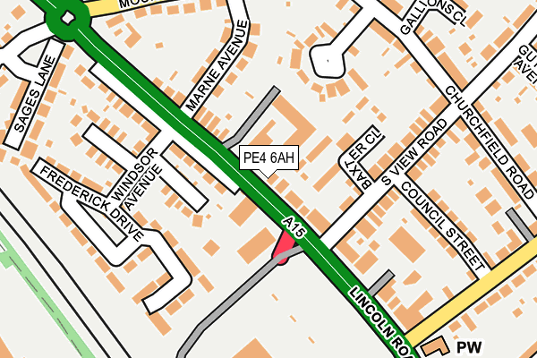 PE4 6AH map - OS OpenMap – Local (Ordnance Survey)