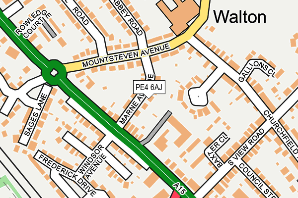 PE4 6AJ map - OS OpenMap – Local (Ordnance Survey)