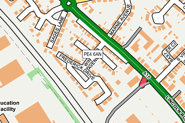 PE4 6AN map - OS OpenMap – Local (Ordnance Survey)