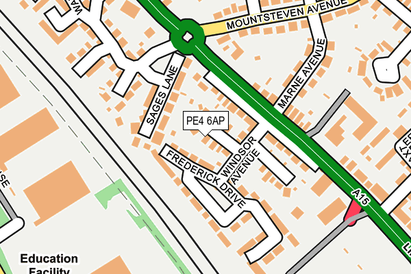 PE4 6AP map - OS OpenMap – Local (Ordnance Survey)