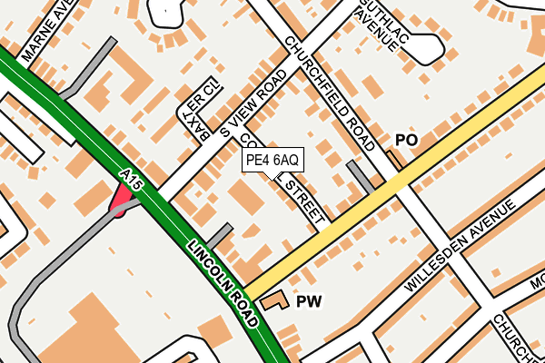 PE4 6AQ map - OS OpenMap – Local (Ordnance Survey)