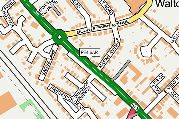 PE4 6AR map - OS OpenMap – Local (Ordnance Survey)