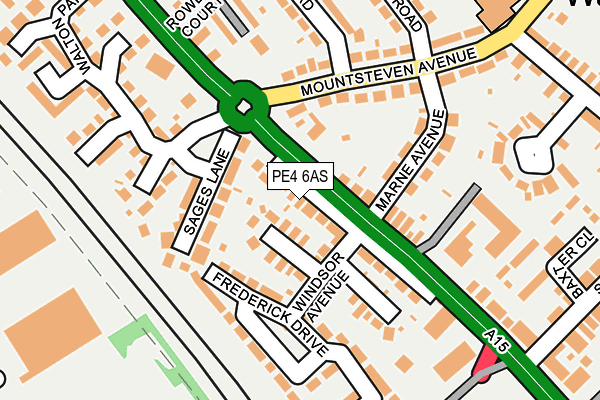 PE4 6AS map - OS OpenMap – Local (Ordnance Survey)