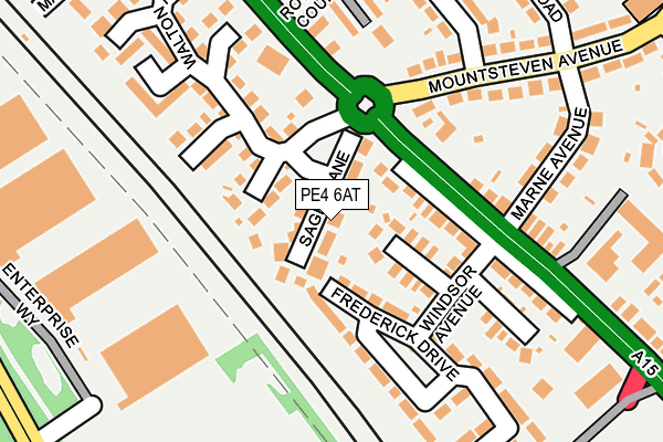 PE4 6AT map - OS OpenMap – Local (Ordnance Survey)