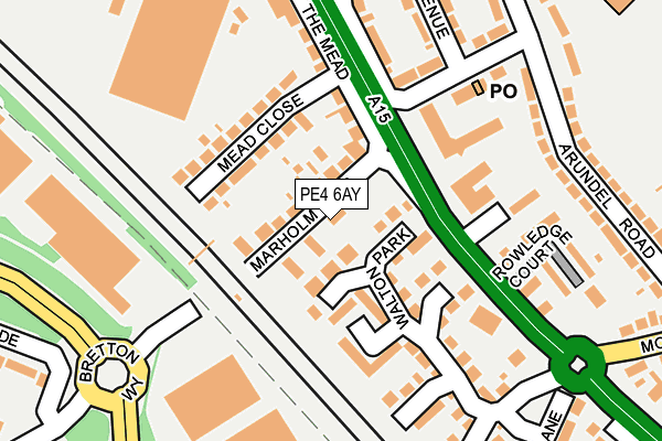 PE4 6AY map - OS OpenMap – Local (Ordnance Survey)
