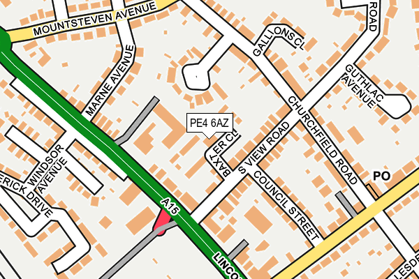 PE4 6AZ map - OS OpenMap – Local (Ordnance Survey)