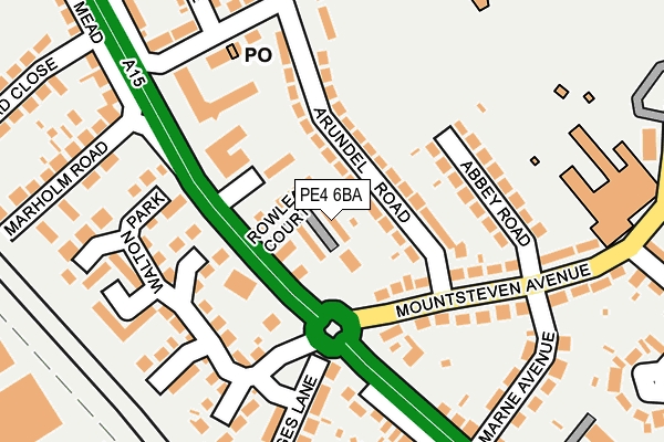 PE4 6BA map - OS OpenMap – Local (Ordnance Survey)